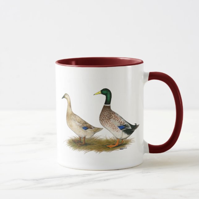 Enten:  Silberner Waliser-Harlekin Tasse (Rechts)