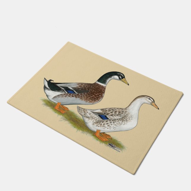 Enten:  Silbernes Appleyard Fußmatte (Schrägansicht)