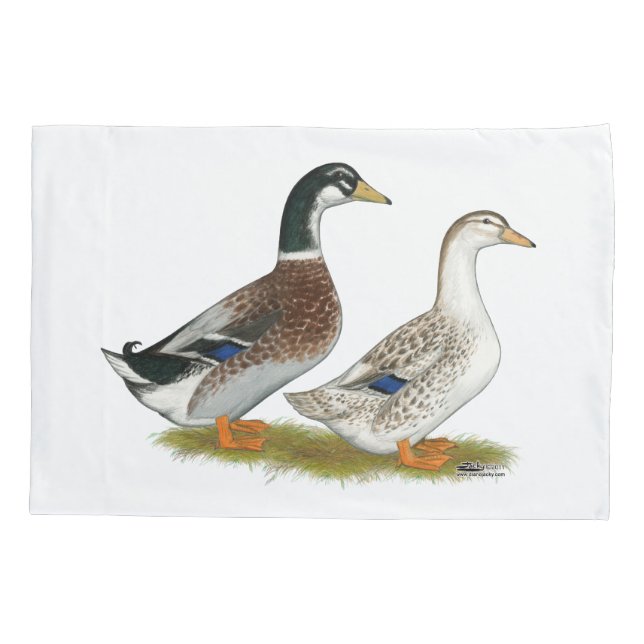 Enten:  Silbernes Appleyard Kissenbezug (Rückseite)