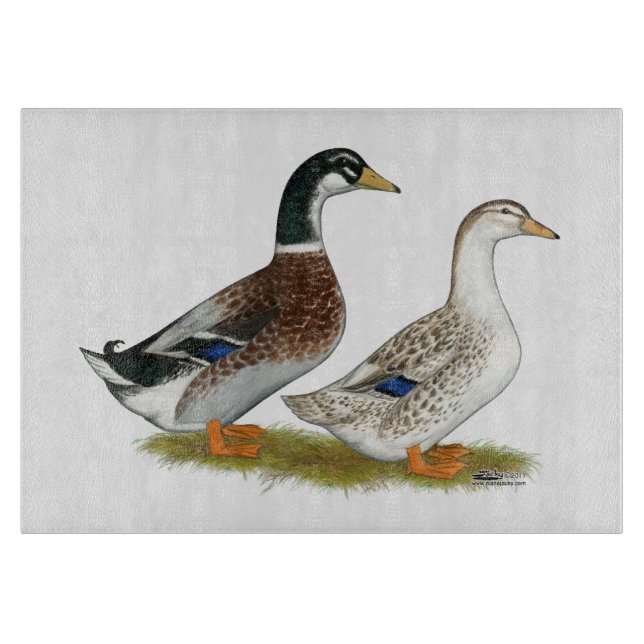 Enten:  Silbernes Appleyard Schneidebrett (Vorderseite)