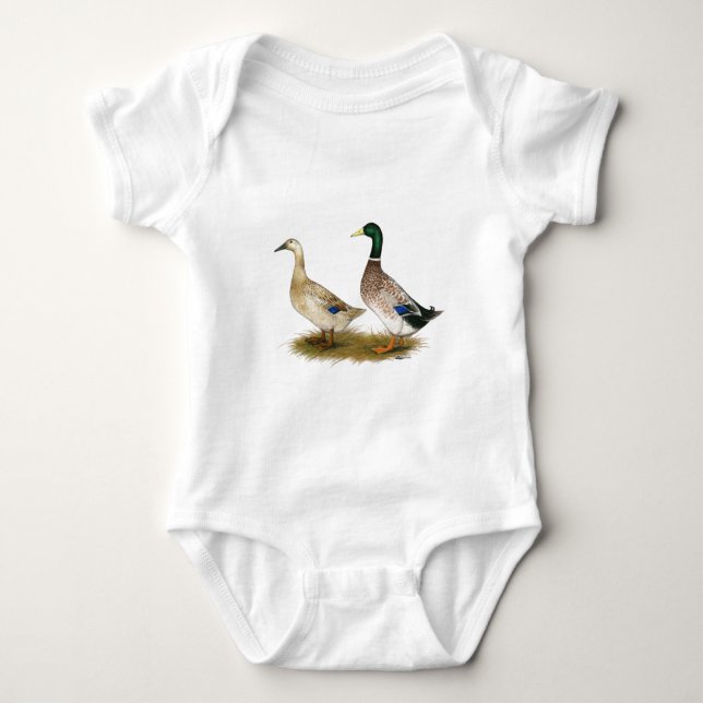 Enten: Silberwalisisches Harlequin Baby Strampler (Vorderseite)