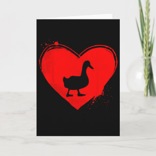 Enten-Silhouette Herzform Valentinstag Entenliebha Karte