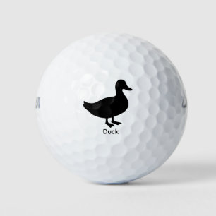 Enten-Silhouette - Schwarzes Tier Golfball