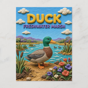 Enten-, Süßwassersumpf-Ton-Kunst Postkarte