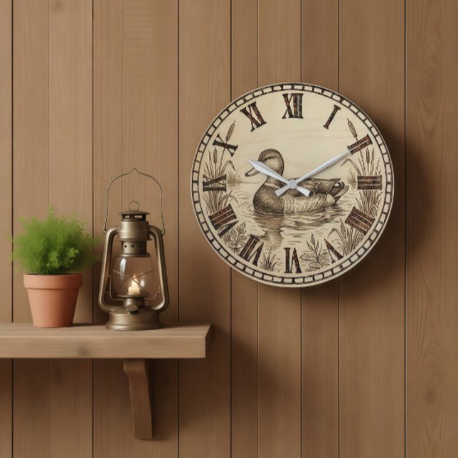 Enten Teich Holz Wanduhr (Von Creator hochgeladen)