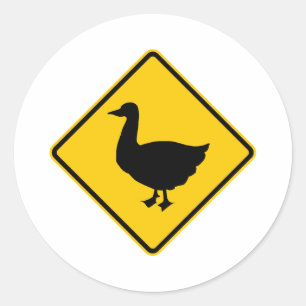 Enten-Überfahrt-Landstraßen-Zeichen Runder Aufkleber