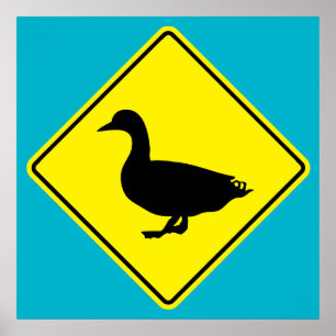 Enten-Überfahrt-Straßen-Plakat Poster