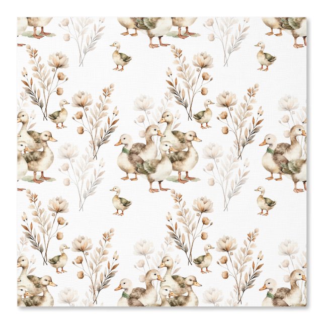 Enten und Blume auf Weiden Tapete (Vorderseite)