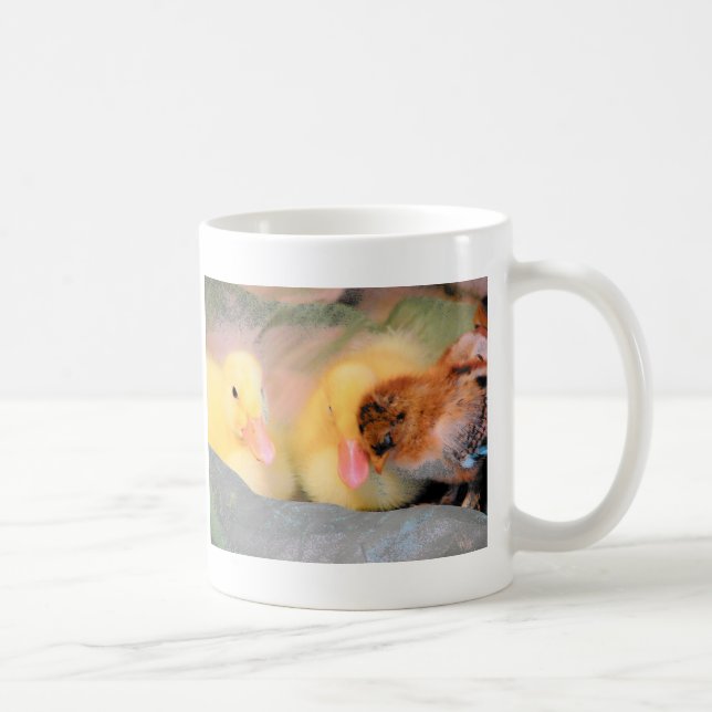 Enten und Küken von Cartoon Kaffeetasse (Rechts)