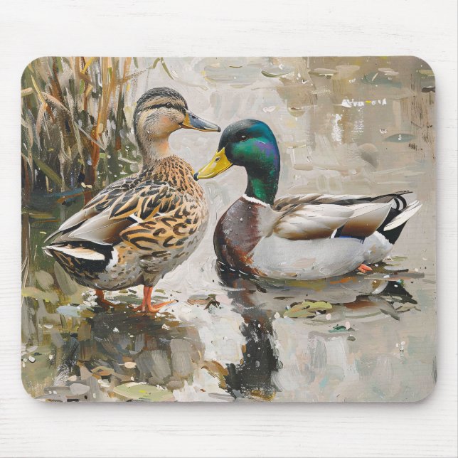 Enten- und Mallard-Malerei Mousepad (Vorne)