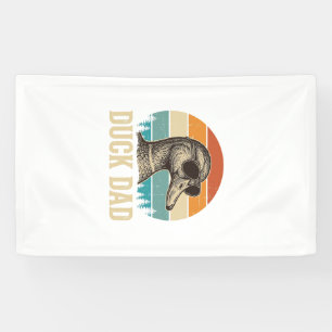 Enten-Vater Vintage-Gravur Retro-Sonnenuntergangs- Banner