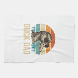Enten-Vater Vintage-Gravur Retro-Sonnenuntergangs- Geschirrtuch