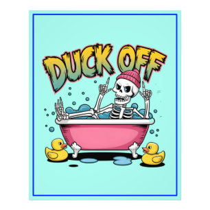 Enten weg Lustiges Skelett-Design-61161 gerahmter  Fotodruck