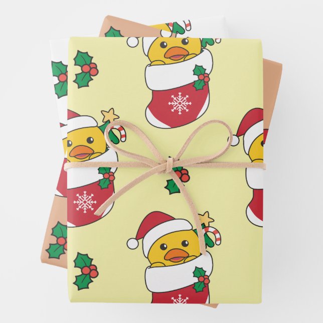 Enten Weihnachts-Wintertiere Holiday Encks Geschenkpapier Set (Beispiel)