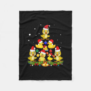 Enten-Weihnachtsbaum Fleecedecke