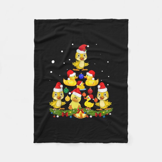 Enten-Weihnachtsbaum Fleecedecke (Vorderseite)