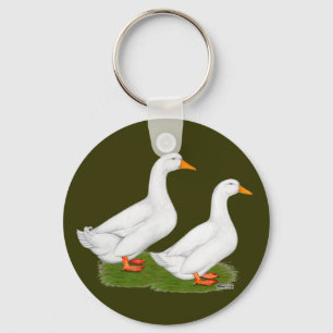 Enten:  Weißes Pekins Schlüsselanhänger