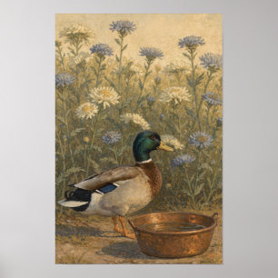 Enten Whimsical Farm Fauna Kunst Druck Poster