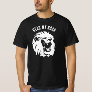 Entendez-moi le T-shirt du visage du lion rugissan