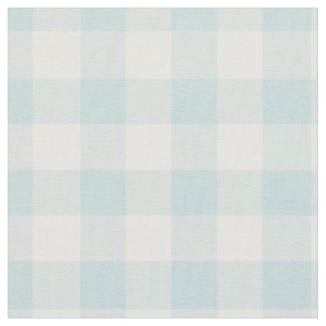 Entenei Blau & Weiß Kariert Gingham Stoff (Nahaufnahme)
