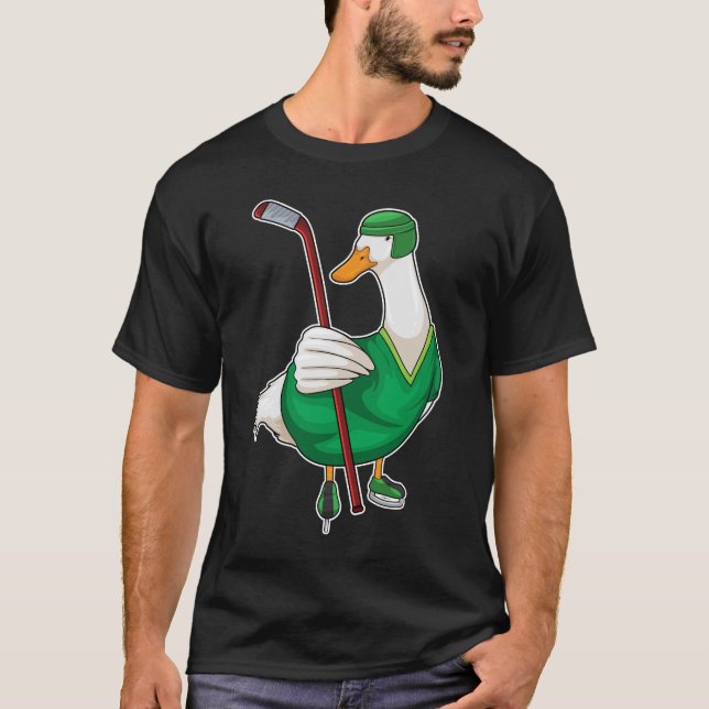Enteneis Hockey Eishockeystick T-Shirt (Vorderseite)