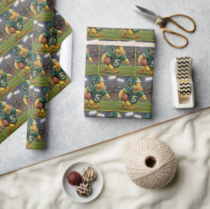 Entenfußballspieler in einem Stadion Geschenkpapier