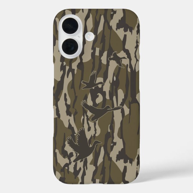 Entenjagd Camouflagen Enten Bottomland Camouflage iPhone 16 Hülle (Rückseite)