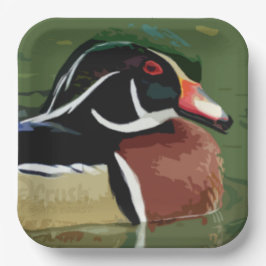Entenjagd Décor, Papierplatte für Holzente Pappteller