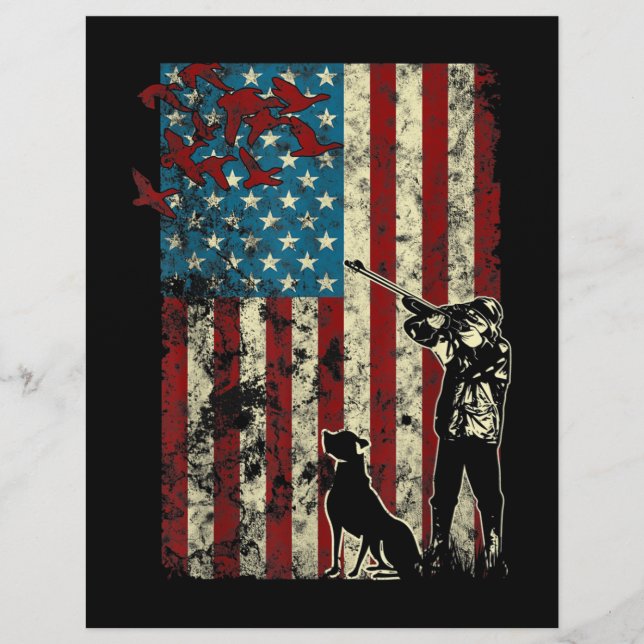 Entenjagd erschüttert Patriotische amerikanische F Briefbogen (Vorderseite)