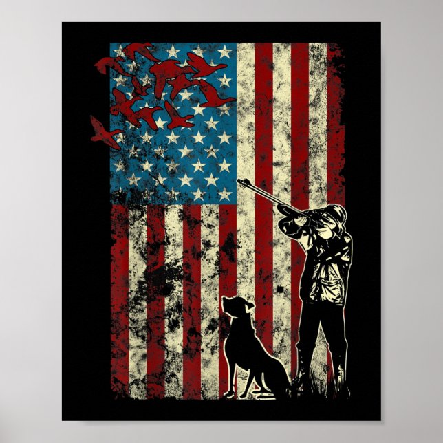 Entenjagd erschüttert Patriotische amerikanische F Poster (Vorne)