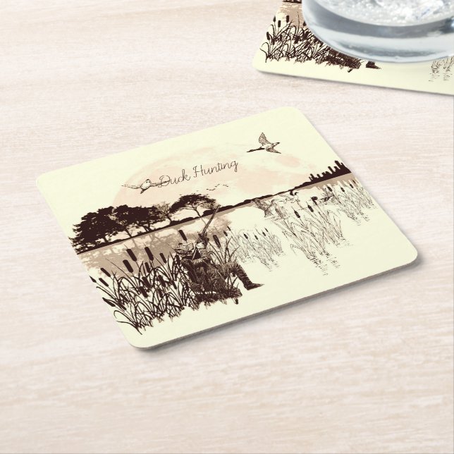 Entenjagd Rechteckiger Pappuntersetzer (angewinkelt)