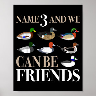 Entenjagd Wasservögel Jäger Verschiedene Ente Poster
