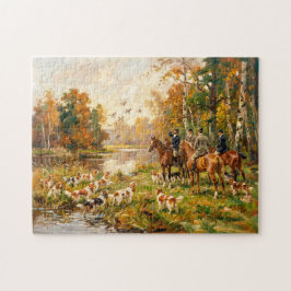 Entenjagd zu Pferd mit Spaniels