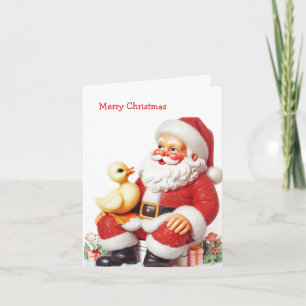 Entenküken im Vintage-Stil Weihnachtskarte Karte