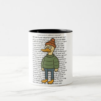 Entenlaute in verschiedenen Sprachen  Zweifarbige Tasse