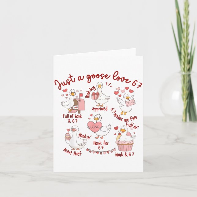 Entenliebe 67 Gans Valentinsliebhaber Lustiger Val Karte (Vorderseite)