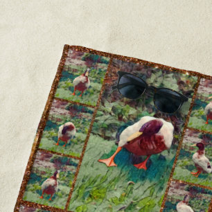 Entenöl-Malerfoto Collage, Strandhandtuch