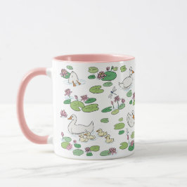 Entenpads Wasserlilie 11 oz. Rosa, weiße Keramik T Tasse