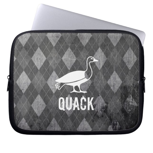 Entenpiktogramm in der Grunge der Schwarzen Raute Laptopschutzhülle (Vorderseite)