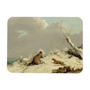 Entenschoten im Winter (Öl auf Leinwand) Magnet