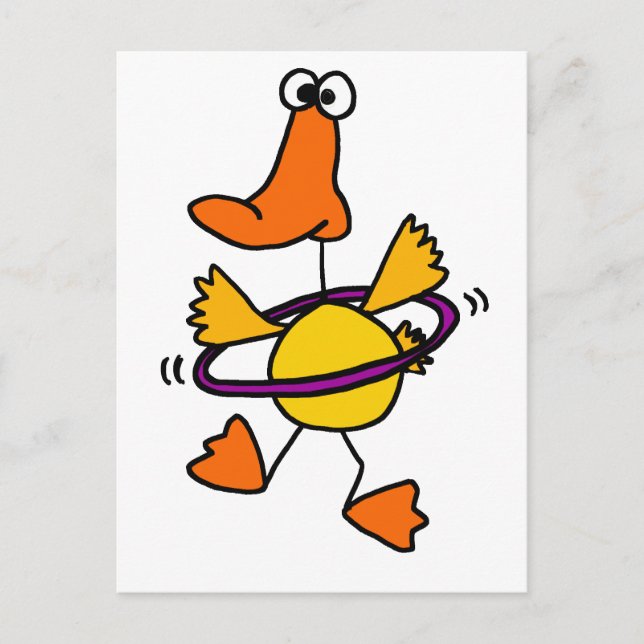 Entenspiel mit Lila Hula Hoop Cartoon Postkarte (Vorderseite)