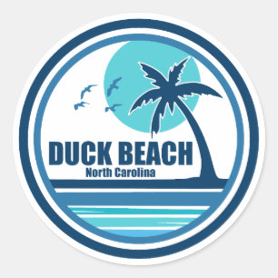 Entenstrand North Carolina Palme Vögel Runder Aufkleber