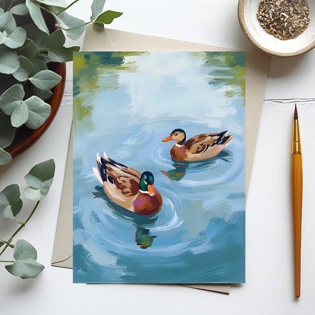 Entenweiher Aquarell gemalt Postkarte (Von Creator hochgeladen)