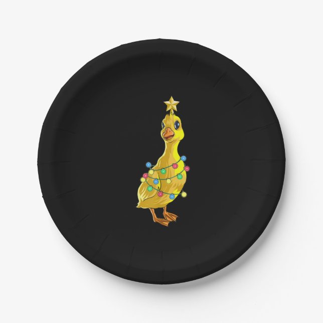 Entenweihnachtsbaum T Lights Decke Star Geschenk X Pappteller (Vorderseite)