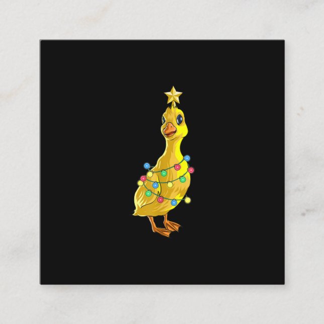 Entenweihnachtsbaum T Lights Decke Star Geschenk X Quadratische Visitenkarte (Vorderseite)