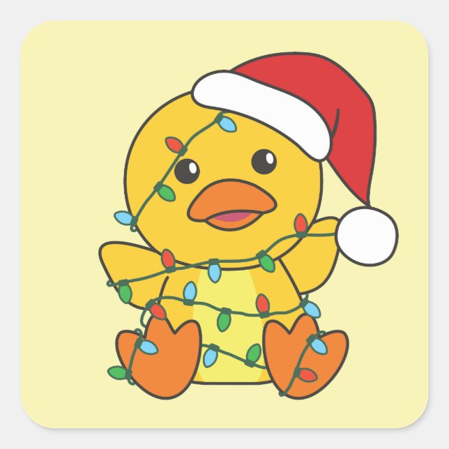 Entenweihnachtskinder Quadratischer Aufkleber (Vorderseite)