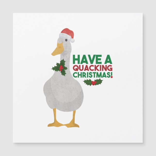 Entenweihnachtspuppe: Eine Weihnachtskarte quacken Magnetkarte (Vorderseite)