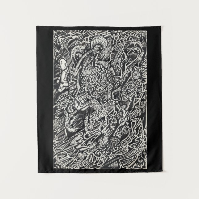 Enter, der Microdot-Mann Wandteppich (Vorderseite)