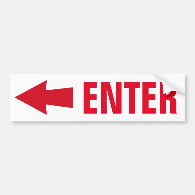"Enter Sign" Autoaufkleber (Vorne)