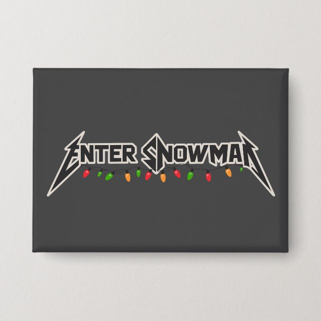 Enter Snowman Christmas Rocker Winter Rock Metal Button (Vorderseite)